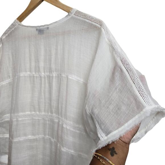 Vince Women's White Ramie Short Sleeve Summer Top, Size S - Picture 9 of 12